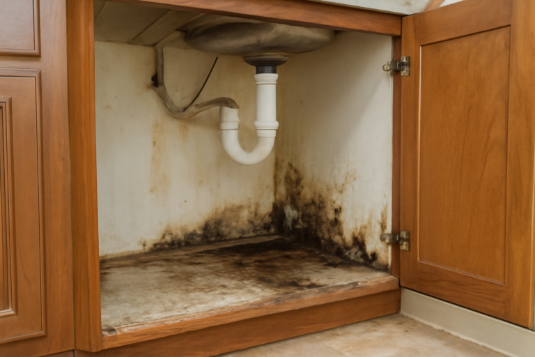 Under Sink Water Damage Restoration